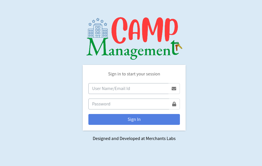 Application for Camp Managment